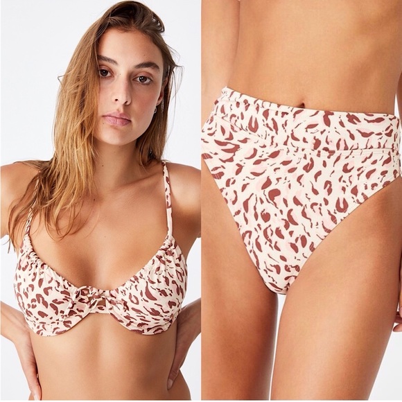 Cotton On Cream Cheetah Print Bikini - Picture 1 of 8